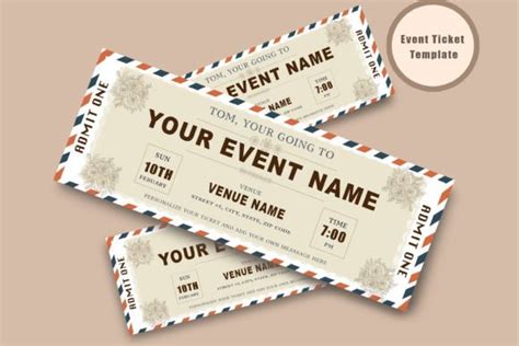 Event Ticket Template, Event Printable Graphic by AnnaDigitalStudio · Creative Fabrica