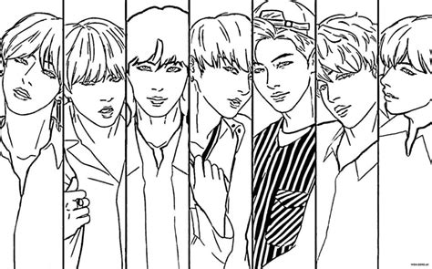 P Ginas Para Colorear De Bts Coloringpagesonly