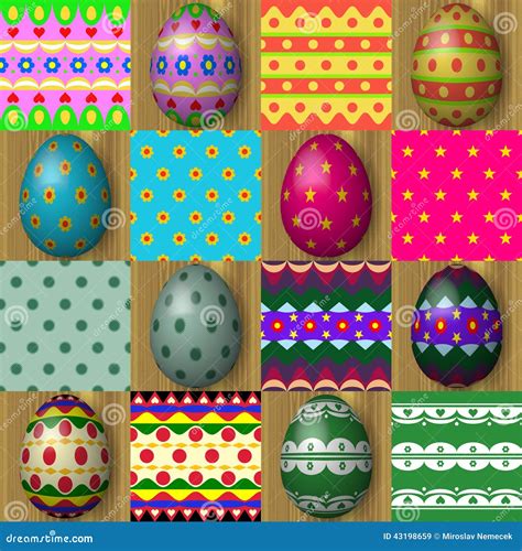 Seamless Easter Eggs Pattern Watrcolor Eggs On White Background