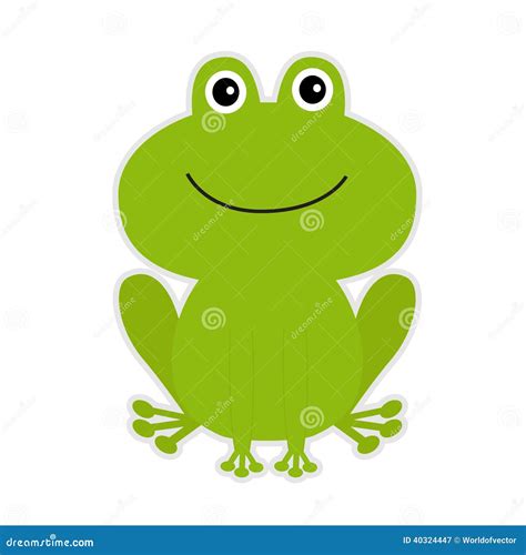 Cute Green Cartoon Frog Stock Vector Illustration Of Drawing 40324447