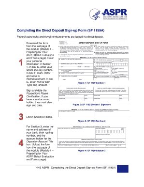 Fillable Online Completing The Direct Deposit Sign Up Form SF 1199A