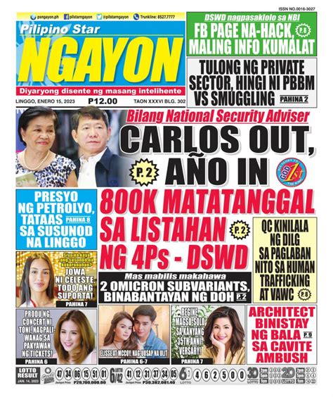 Pilipino Star Ngayon January 15 2023 Digital DiscountMags Ca