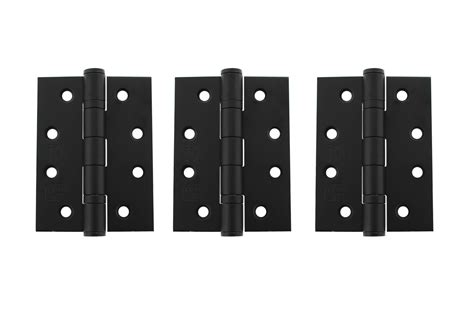 Ah1433mb3 Atlantic Ball Bearing Hinges Grade 13 Fire Rated 4 X 3 X 3mm Set Of 3 Matt Black