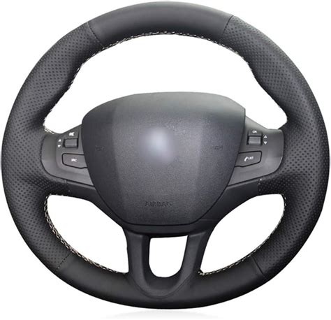 Kaifxpmq Funda De Volante De Coche Cosida A Mano De Cuero Sint Tico