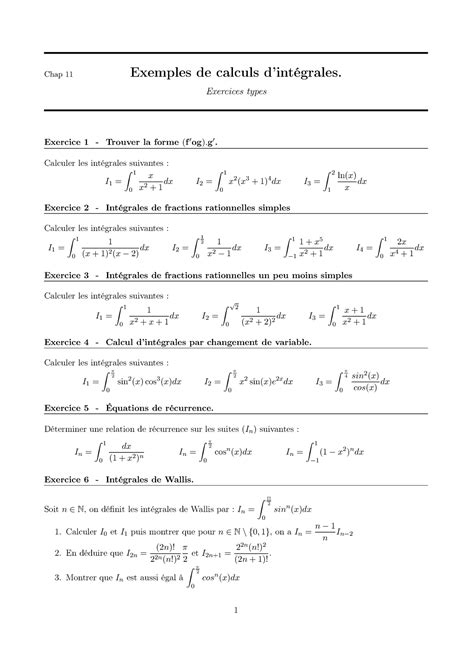 Fas Good Exercices For Integraling Fre Chap Exemples De