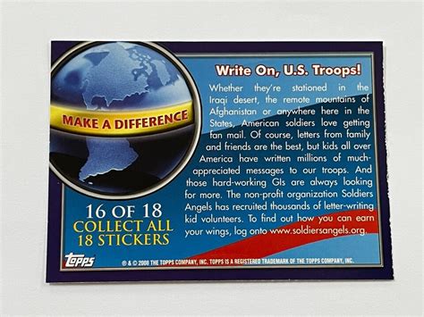 2008 Topps President Obama Stickers 16 Barack Obama Write On U S