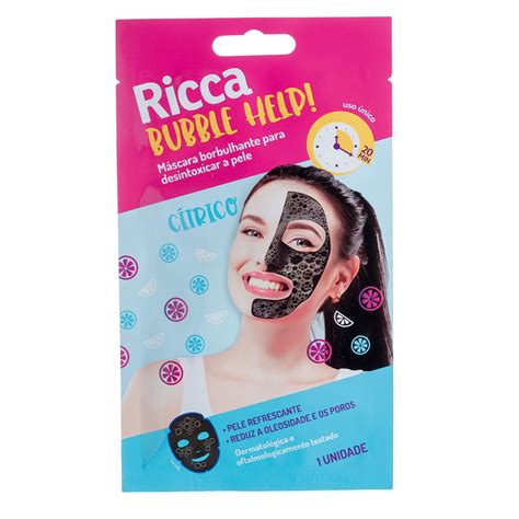 Kit 2 Máscaras Faciais Detox Borbulhante Ricca ÚNICO