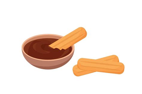 Mexican Pastry Churros Sweet Dessert Vector Cartoon Illustration