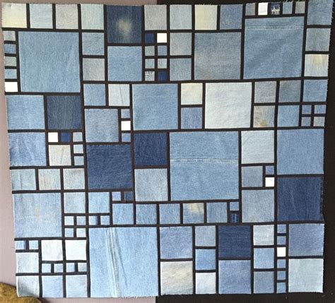 Denim Stained Glass Quilt • Dizzy Quilter Stained Glass Quilt Quilts Blue Jean Quilts