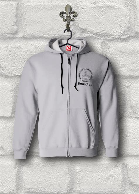 Iit Madras Hoodie Grey With Front Zip Scholar Shoppe For Iit Madras