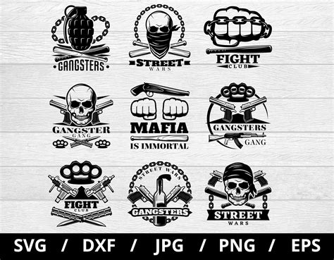 Gangsters Club Logo Sets Collection Illustration Svg Fight Club