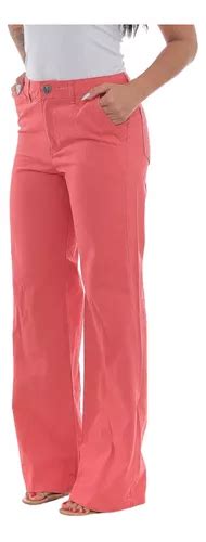 Calça Sarja Colorida Feminina Wide Leg Soltinha Pantalona Frete grátis