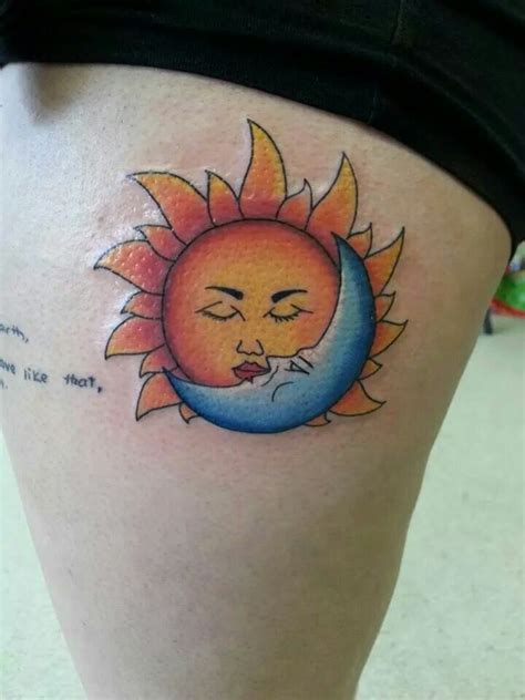 Half Sun Half Moon Tattoo