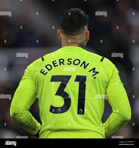 The Back Of Ederson 31 Of Manchester Citys Shirt Stock Photo Alamy