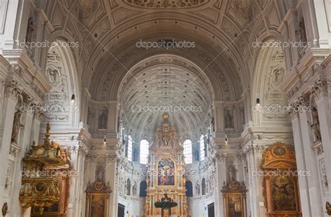 Interior of the St. Michael Church in Munich Stock Photo by ...