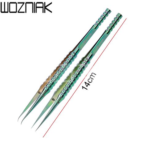 2uul Curved Straight Head Titanium Alloy Tweezers For Mobile Phone