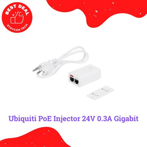 Ubiquiti PoE Injector 24VDC 0 3A 7W 0 5A 12W Gigabit LAN Port