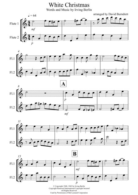 White Christmas Arr David Burndrett By Dave Koz And Kelly Sweet Sheet