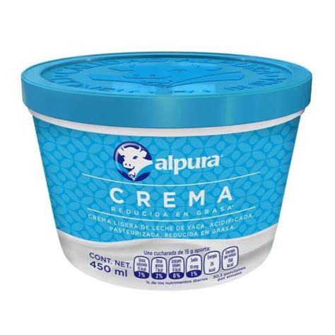 Crema Alpura Reducida En Grasa Ml Env O Gratis A Domicilio