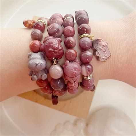 Natural Purple Mookaite Alashan Agate Bracelets Default Fit 6 5inch 16