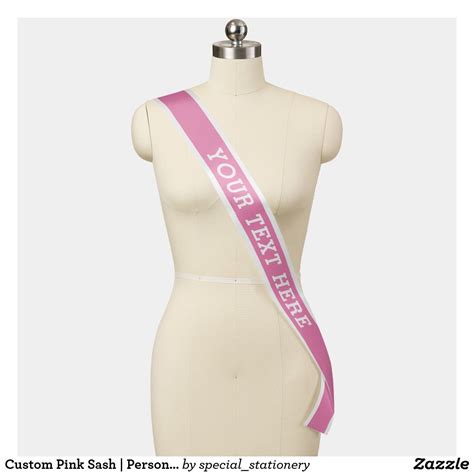 Custom Pink Sash Personalized Simple Pink Sash Rose