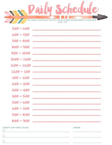 Daily Schedule Free Printable