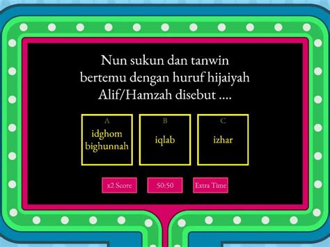 Hukum nun sukun dan tanwin - Spielshow-Quiz