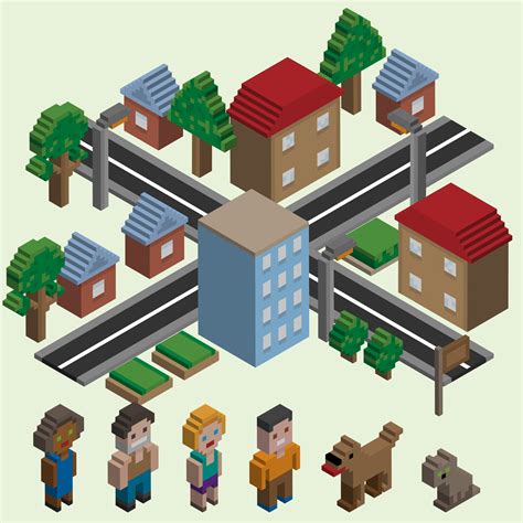 Isometric City Pixel Art