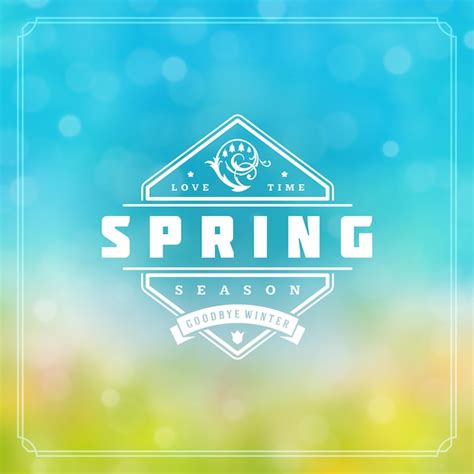 Premium Vector Spring Badge Vector Typographic Design Greeting Card