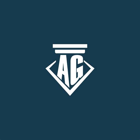 Ag Initial Monogram Logo For Law Firm Lawyer Or Advocate With Pillar