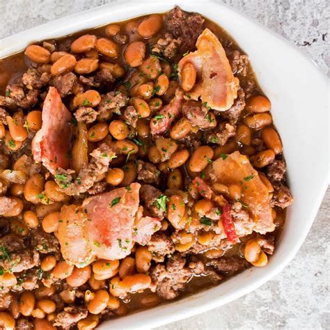 Baked Beans With Ground Beef And Bacon Oven Or Crockpot