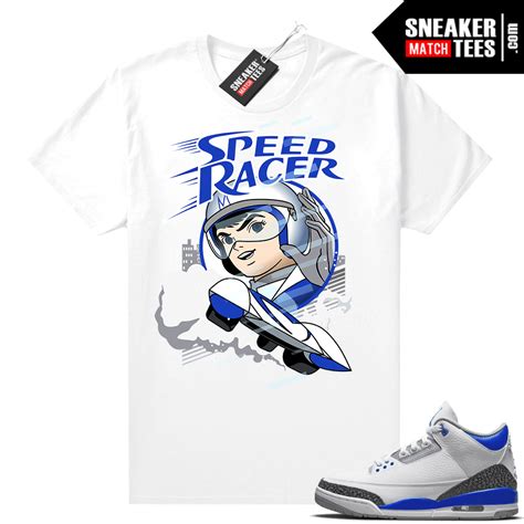 Racer Blue 3s Jordan Sneaker Tees Speed Racer | Racer Blue Sneaker tee