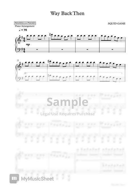 Squid Game Way Back Then Piano Sheet Sheets By Pianella Piano