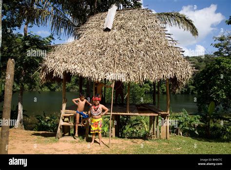 Femme Mature Avec Des Enfants Deux Gar Ons Embera Indian Village Le