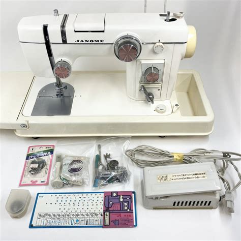 【傷や汚れあり】1円〜【動作確認済み】janome ジャノメ 電動 ミシン Model802 蛇の目 フットコントローラー ペダル 付属品多数