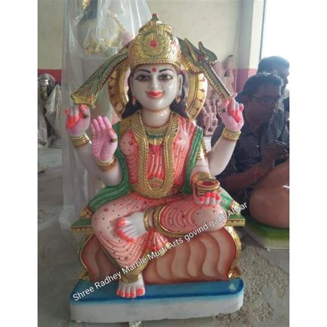 Multicolor Painted Marble Santoshi Mata Statue For Temple At Rs