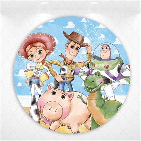 Painel Toy Story Redondo 1 3 A 1 5m Em Tecido Elo7