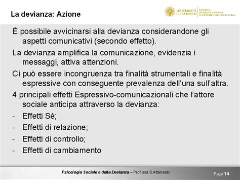 Psicologia Sociale E Devianza 5 Lezione Lazione Deviante