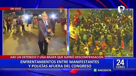 Toma De Lima Enfrentamientos Entre Manifestantes Y Policías Afuera Del