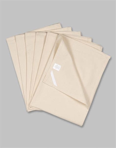 Plain Ecru Off White Oatmeal Cotton Tea Towels Pack Singles