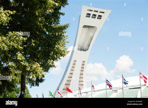 View of Montreal Olympic Stadium Tower Stock Photo - Alamy