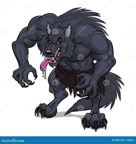 Werewolf 向量例证 插画 包括有 可怕 动物 字符 敌意 疯狂 动画片 向量 罪恶 58291347