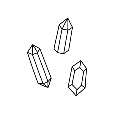 Premium Vector Vector Black And White Drawing Of Crystals Isolated On