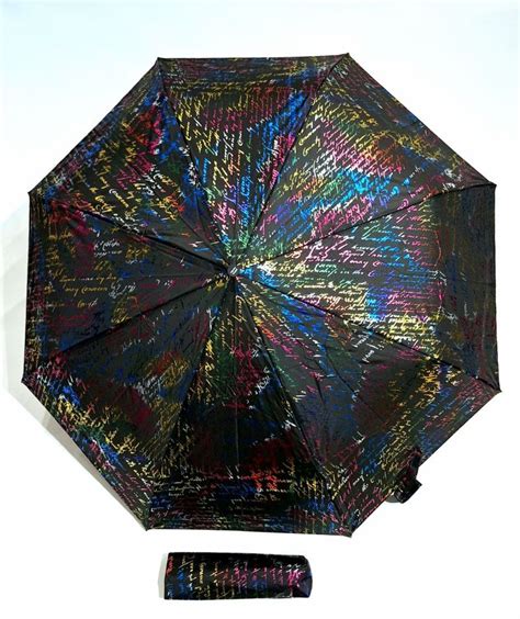 Parapluie Femme Mini Pliant Noir Open Close Manuscrit M Tallique Color