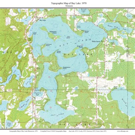 Mille Lacs Lake Map Print Etsy