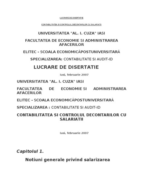 PDF Lucrare De Disertatie Contabilitatea Si Controlul Decontarilor Cu