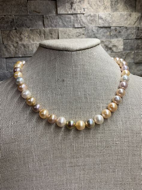 Multi Color Freshwater Pearl Necklace Etsy