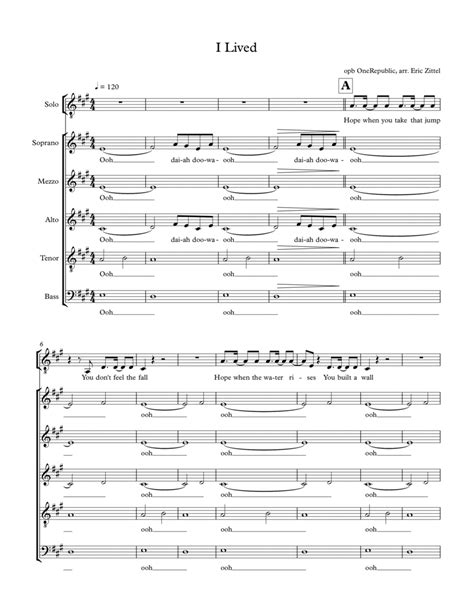 I Lived by OneRepublic - Divisi - Digital Sheet Music | Sheet Music Plus