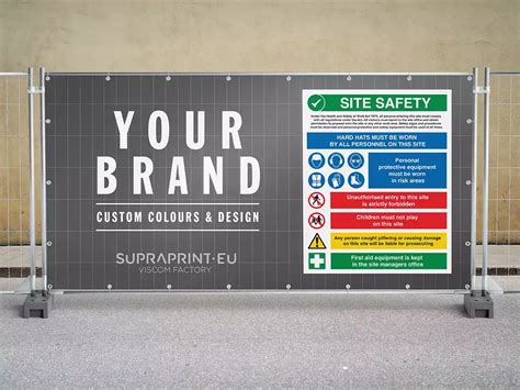 Site Safety Fence Banner Airy Printed Heras Covers With H S Warnings