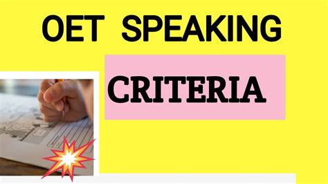 Oet Speaking Assessment Criteria Oet Speaking And Writing Youtube